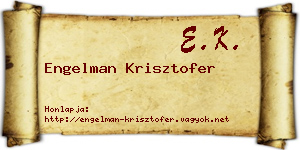Engelman Krisztofer névjegykártya